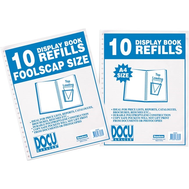 Bantex Display Books Refills A4 10 Pack Clear