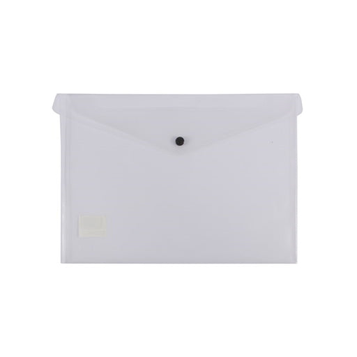 Bantex Transparent Document Wallet PP A4 Button Closure Clear