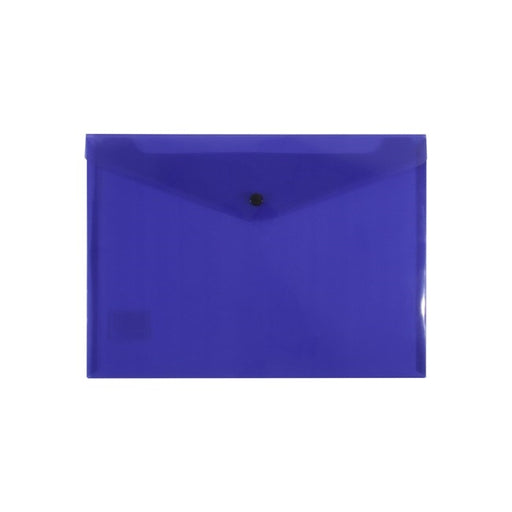 Bantex Transparent Document Wallet PP A4 Button Closure Purple
