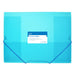Bantex Cool Frost Transparent Document Wallet PP A4 Elastic Closure Blue