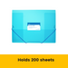Bantex Cool Frost Transparent Document Wallet PP A4 Elastic Closure Blue