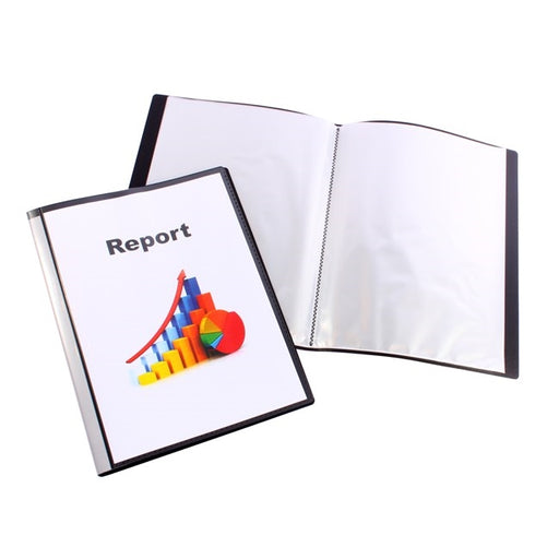 Bantex Fixed Insert Display Books PP A4 20 Pockets Black