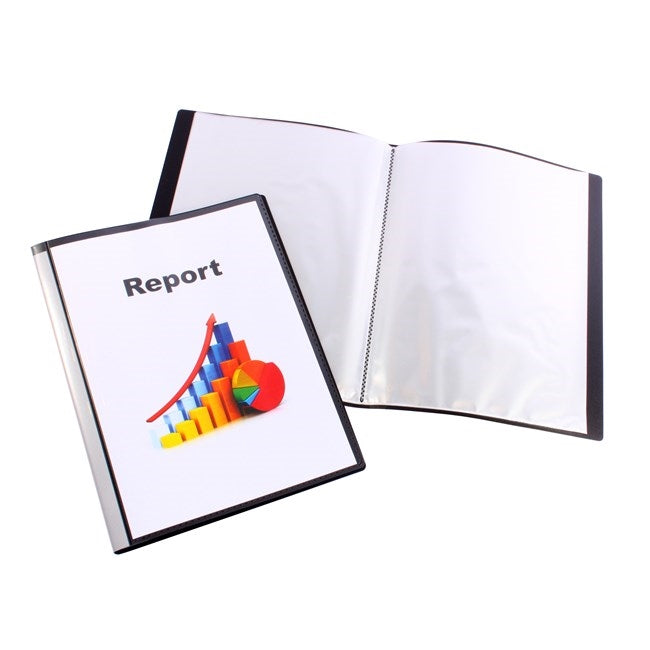 Bantex Fixed Insert Display Books PP A4 20 Pockets Black