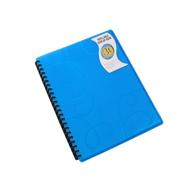 Bantex Jewel Refillable Display Books PP A4 30 Pockets Blue