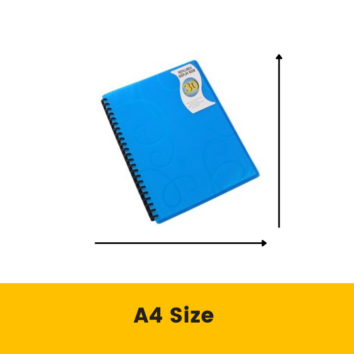 Bantex Jewel Refillable Display Books PP A4 30 Pockets Blue