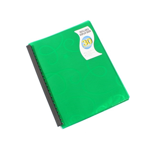 Bantex Jewel Refillable Display Books PP A4 30 Pockets Green