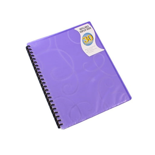 Bantex Jewel Refillable Display Books PP A4 30 Pockets Purple