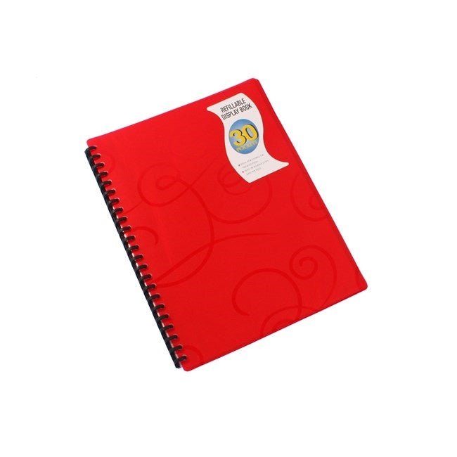 Bantex Jewel Refillable Display Books PP A4 30 Pockets Red