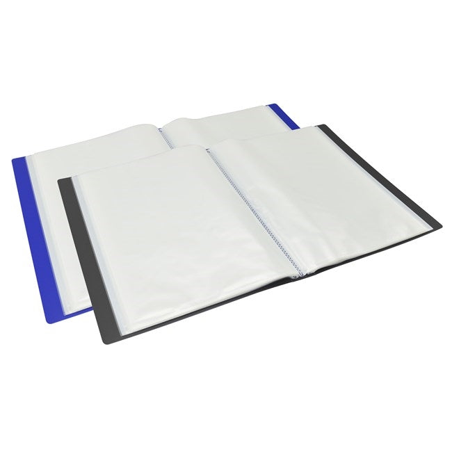 Bantex Fixed Insert Spine Display Books PP A4 20 Pockets Black