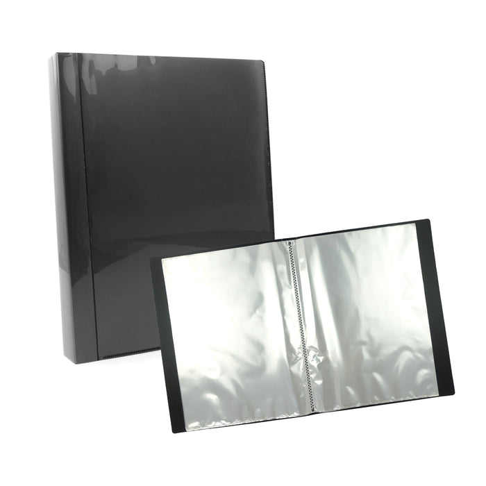 Bantex Fixed Insert Spine Display Books PP A4 20 Pockets Black