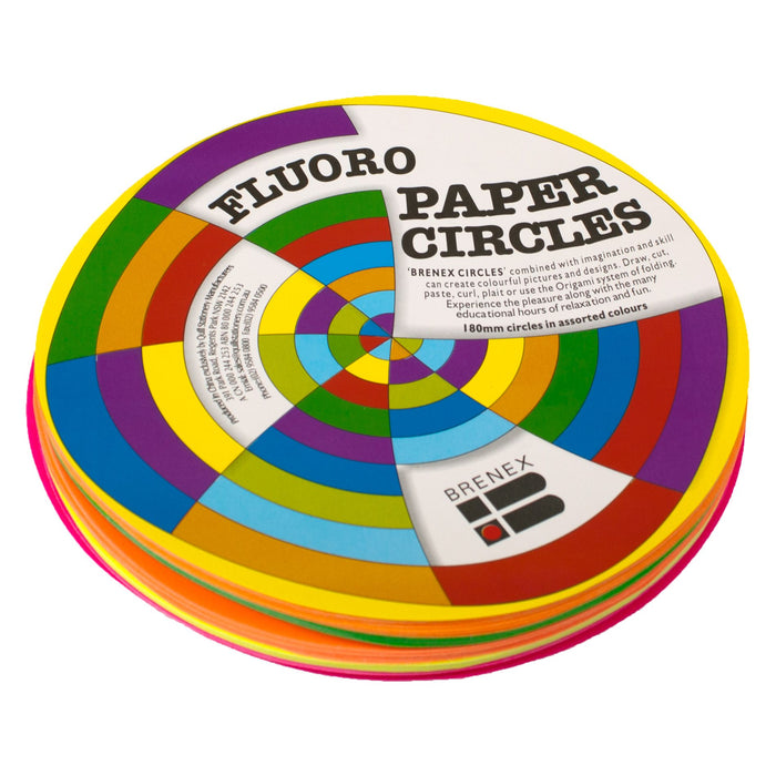 Brenex Fluoro Circles 180mm Diameter Single Sided 120 Sheets Assorted