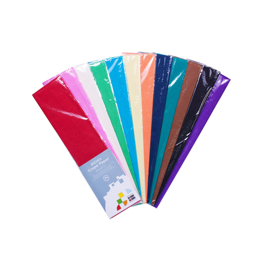 Brenex Crepe Paper 2500 x 500mm Pack 12 Assorted
