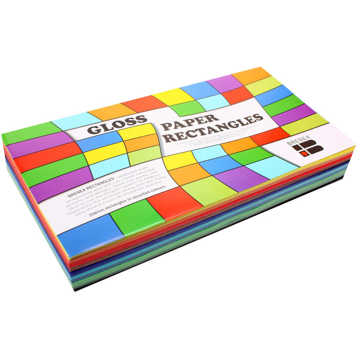 Brenex Gloss Rectangles 250 x 125mm 360 Sheets Assorted