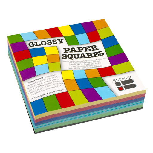 Brenex Glossy Squares 127 x 127mm Single Sided 360 Sheets Assorted