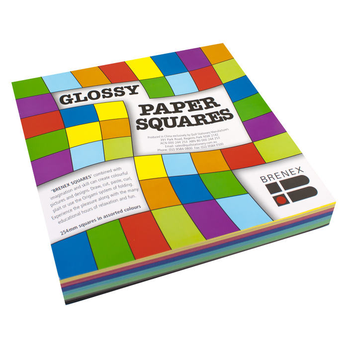 Brenex Glossy Squares 254 x 254mm Single Sided 360 Sheets Assorted