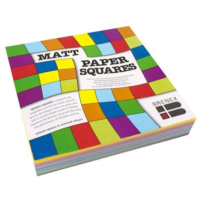 Brenex Matte Squares 254 x 254mm Double Sided 360 Sheets Assorted
