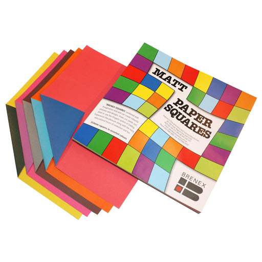 Brenex Matte Squares 254 x 254mm Duo 120 Sheets Assorted