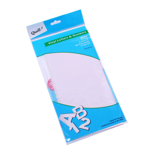 Quill Poster Board Vinyl Stickers Pack 100 White