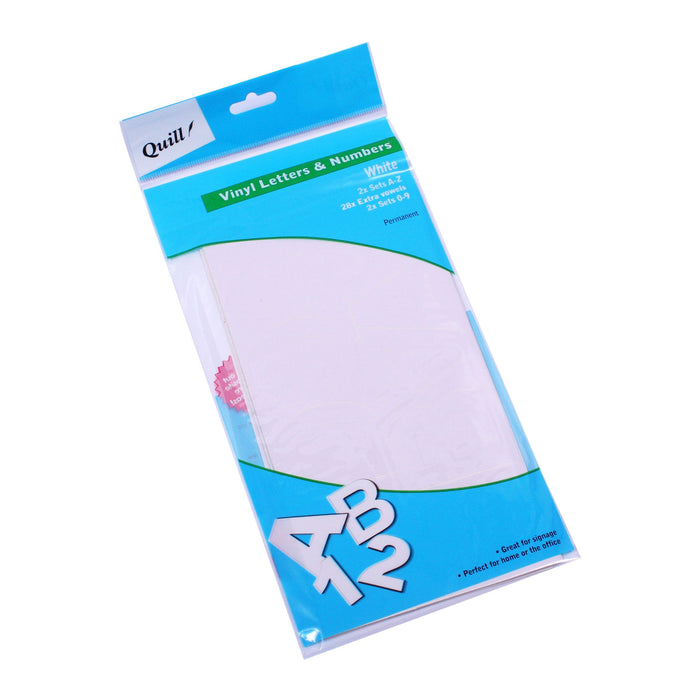 Quill Poster Board Vinyl Stickers Pack 100 White