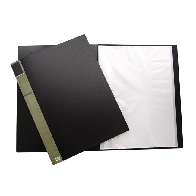 Quill Premium Fixed Display Books PP A3 20 Pockets Black