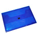 Bantex Translucent Document Wallet PP Foolscap Hook & Loop Closure Blue