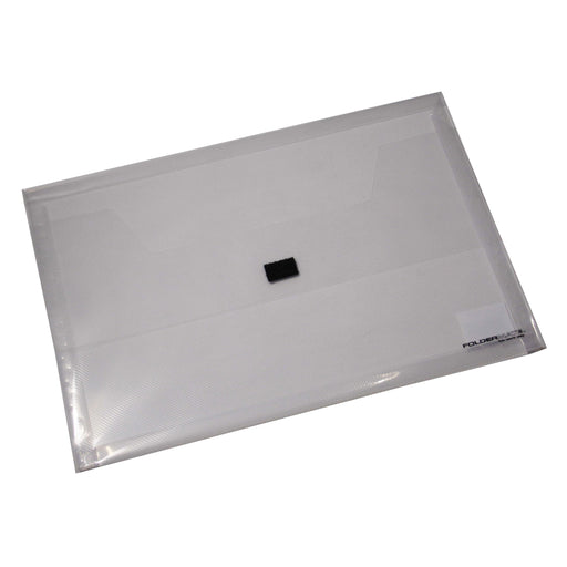 Bantex Translucent Document Wallet PP Foolscap Hook & Loop Closure Clear