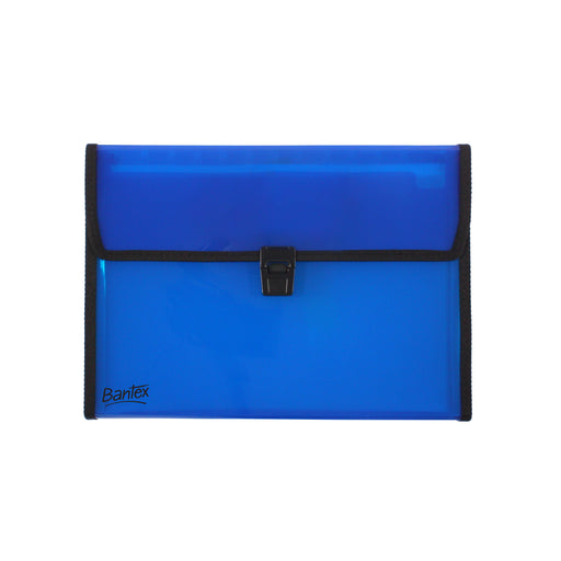 Bantex Expanding File Pop Gear PP A4 Buckle Closure Blue