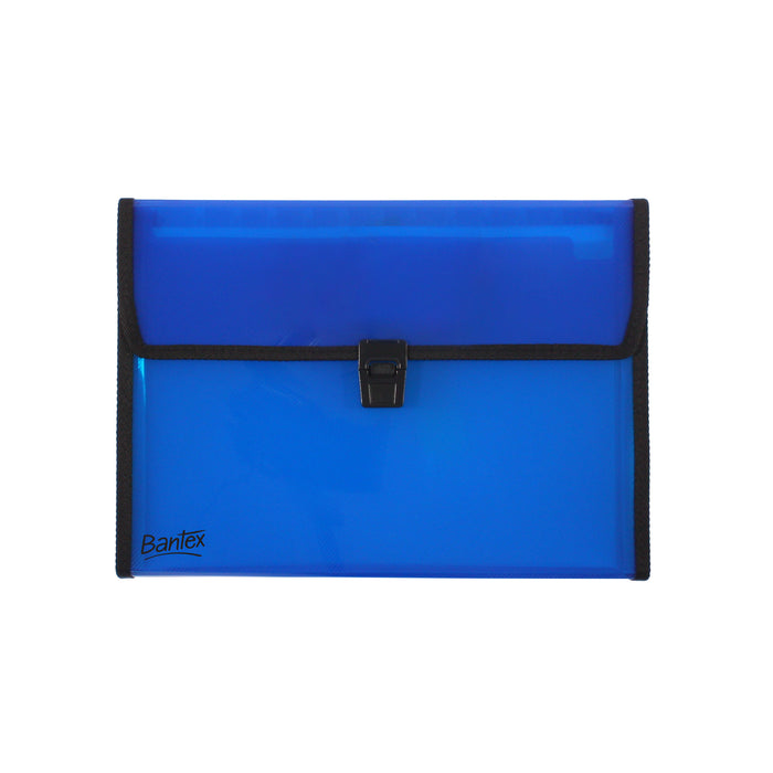 Bantex Expanding File Pop Gear PP A4 Buckle Closure Blue