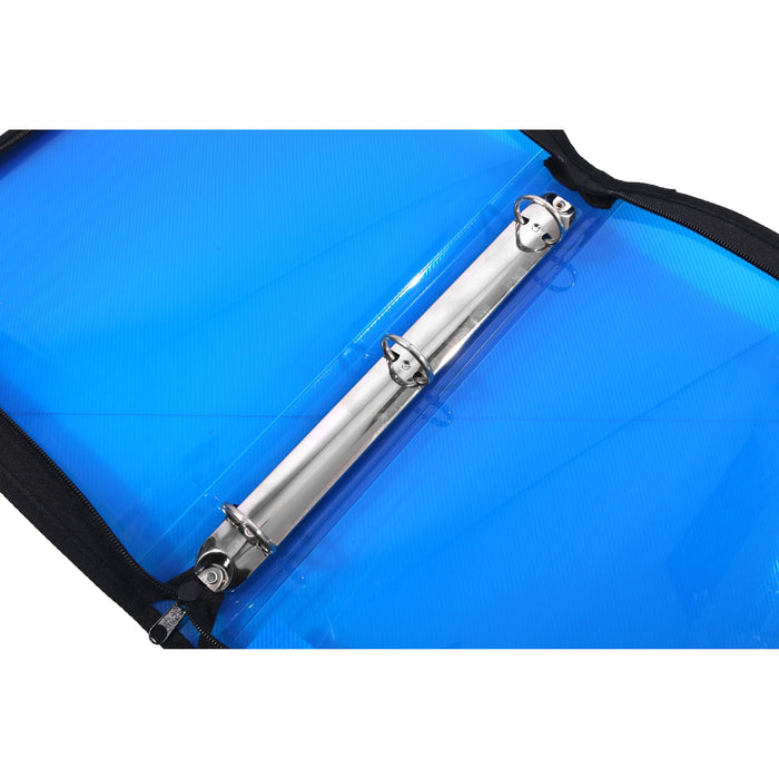 Bantex Translucent Zipper Binder PP A4 3O Ring 25mm Blue