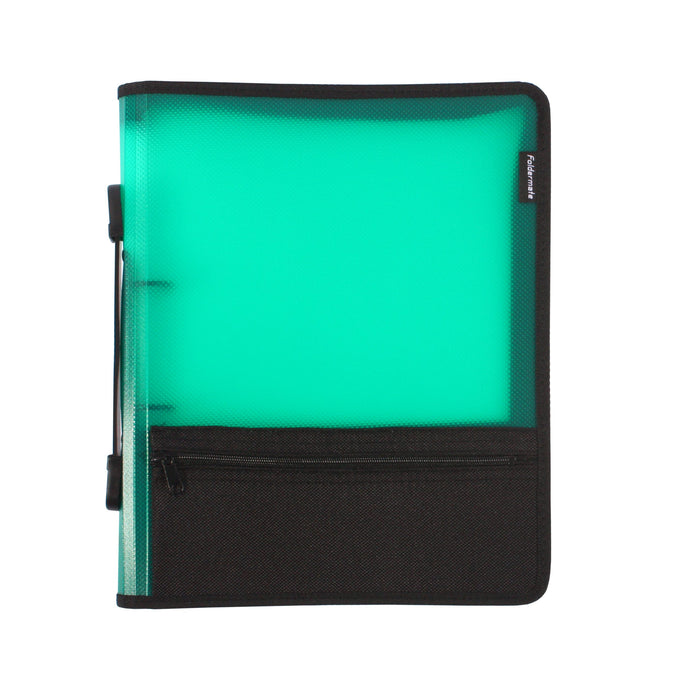 Bantex Zipper Binder Folio w/zip pouch PP A4 2O Ring 25mm Green