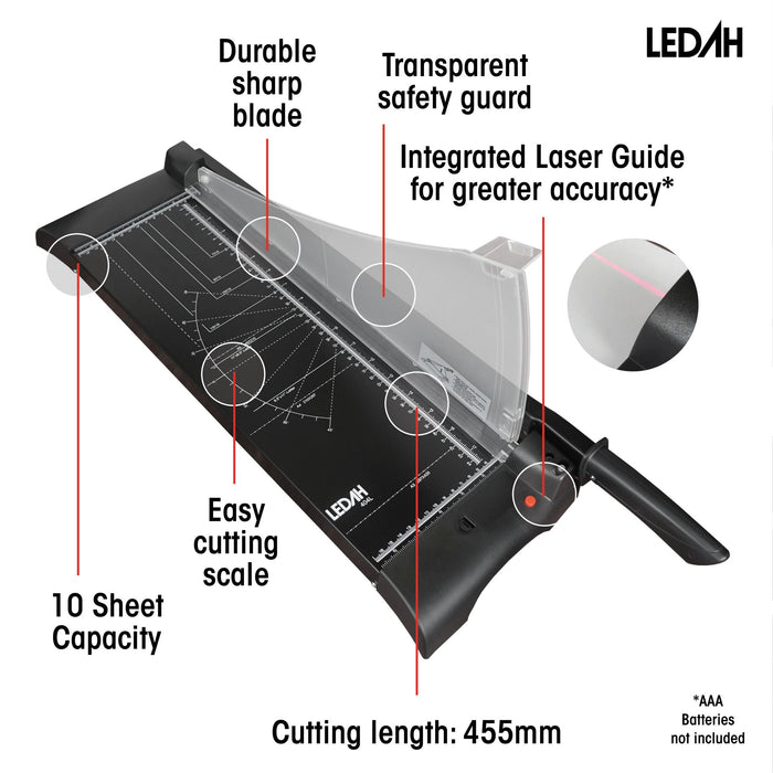 Ledah A3 Office Guillotine with Laser 10 Sheet Capacity