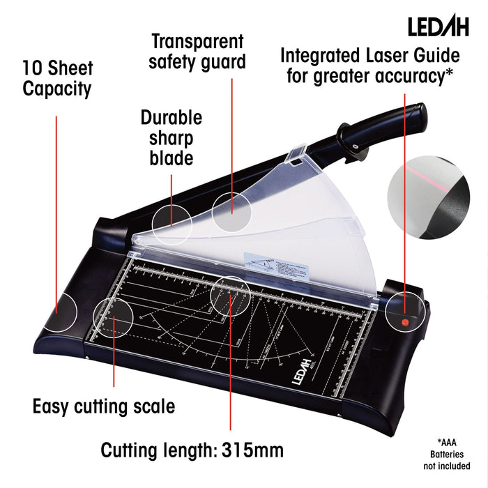 Ledah A4 Office Guillotine with Laser 10 Sheet Capacity
