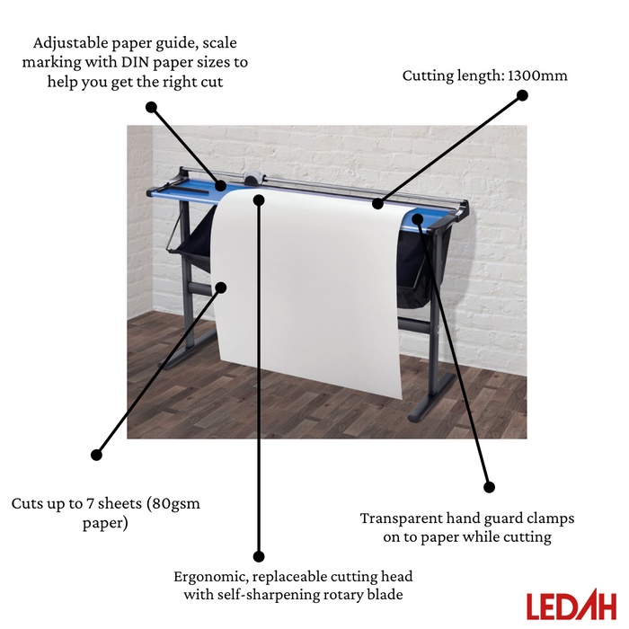 Ledah A0 Professional Trimmer Metal Base 7 Sheet Capacity Blue