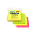 Stick On Notes 76mm x 76mm 3 Pads x 50 Sheets Neon Assorted