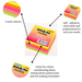 Stick On Notes 76mm x 76mm 5 Pads x 80 Sheets Neon Assorted