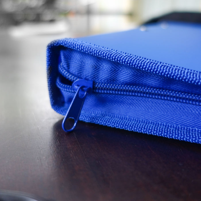 Bantex Zipper Binder A4 2D Ring 25mm Blueberry