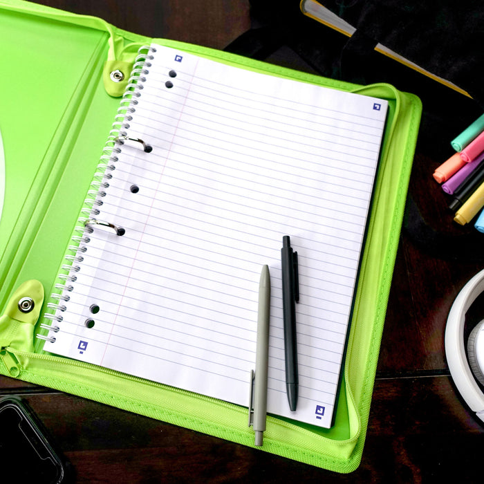 Bantex Zipper Binder A4 2D Ring 25mm Lime