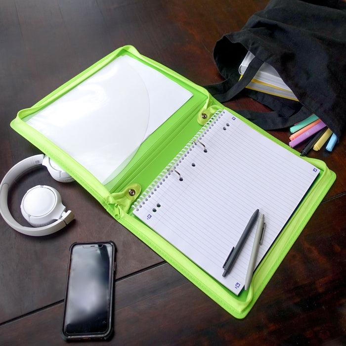 Bantex Zipper Binder A4 2D Ring 25mm Lime