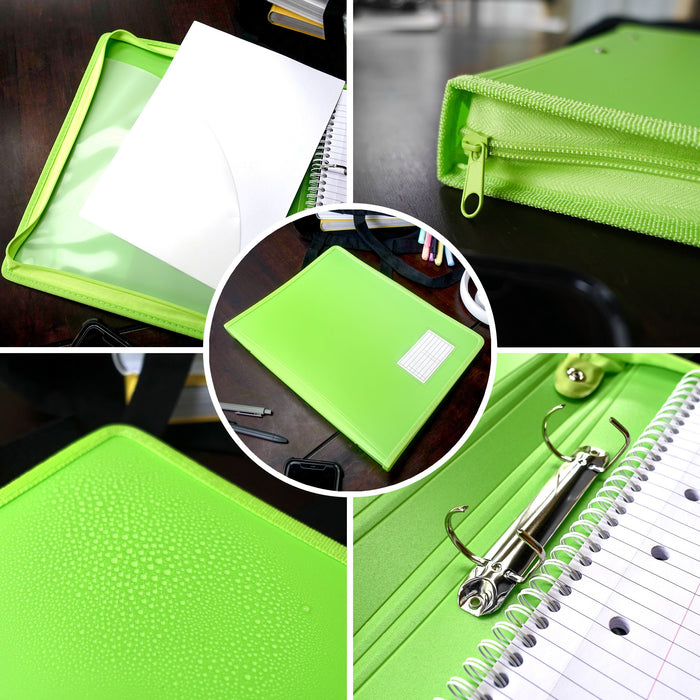 Bantex Zipper Binder A4 2D Ring 25mm Lime