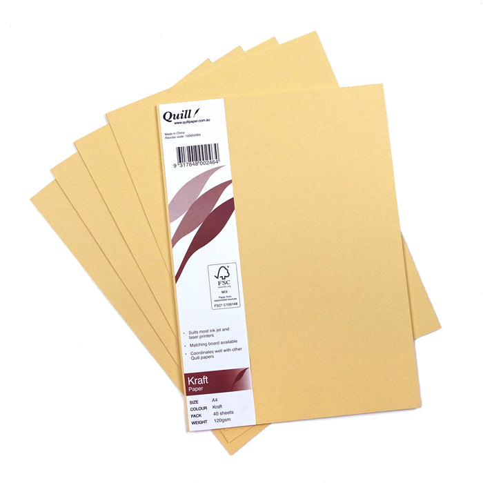 Quill Kraft Paper 120gsm A4 Pack 40