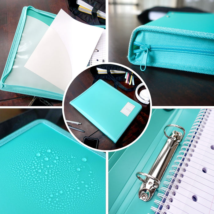 Bantex Zipper Binder A4 2D Ring 25mm Green
