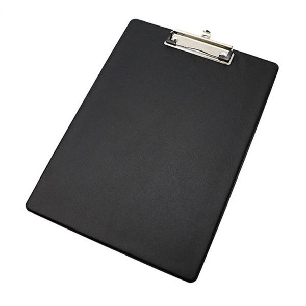 PVC Black A4 Clipfolder double fold and inside pocket