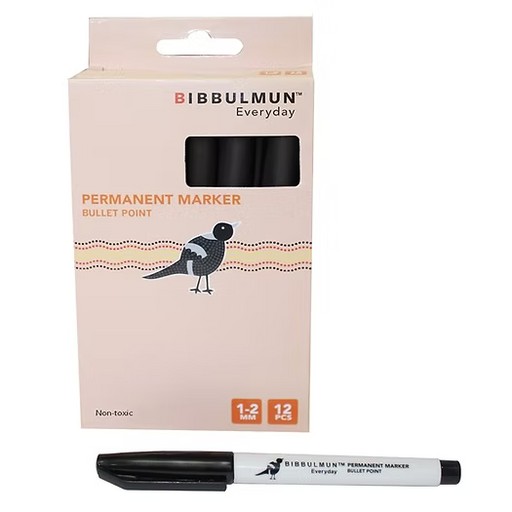 BIBBULMUN Permanent Marker – Bullet Tip Black