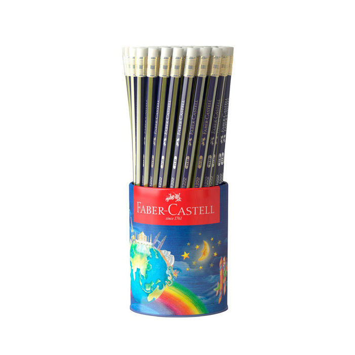 Faber-Castell Goldfaber Eraser Tip Graphite Pencil HB - Tin Cup of 72