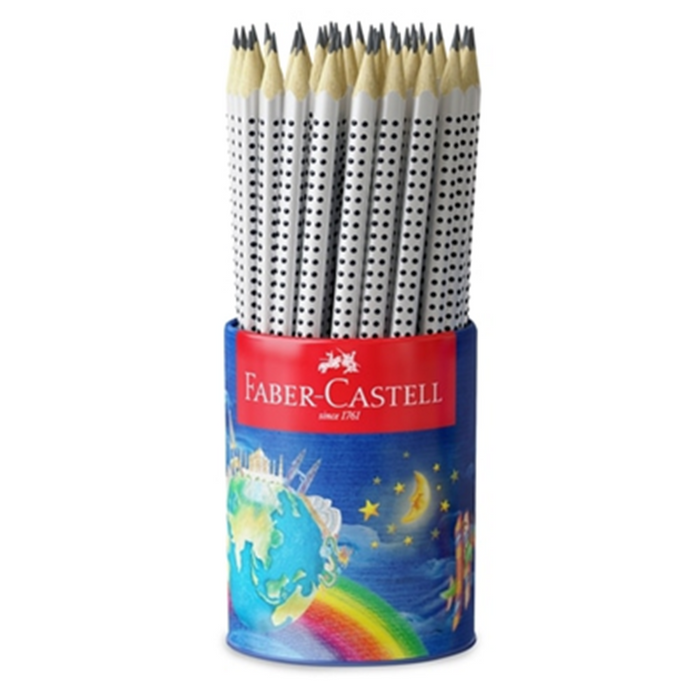 Faber Castell 2001 Grip Dot Pencil Triangular 2B - Tin Cup  of 72