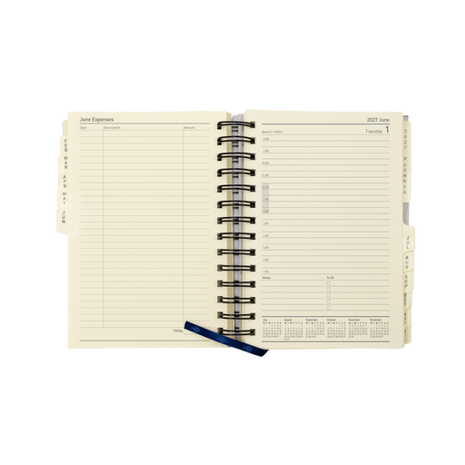 2027 Calendar Year Diary/Planner - 12 Month Compact Day to Page - Refill - Collins Elite Range