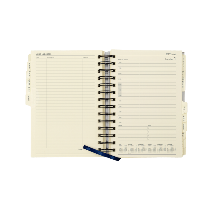2027 Calendar Year Diary/Planner - 12 Month Compact Day to Page - Refill - Collins Elite Range