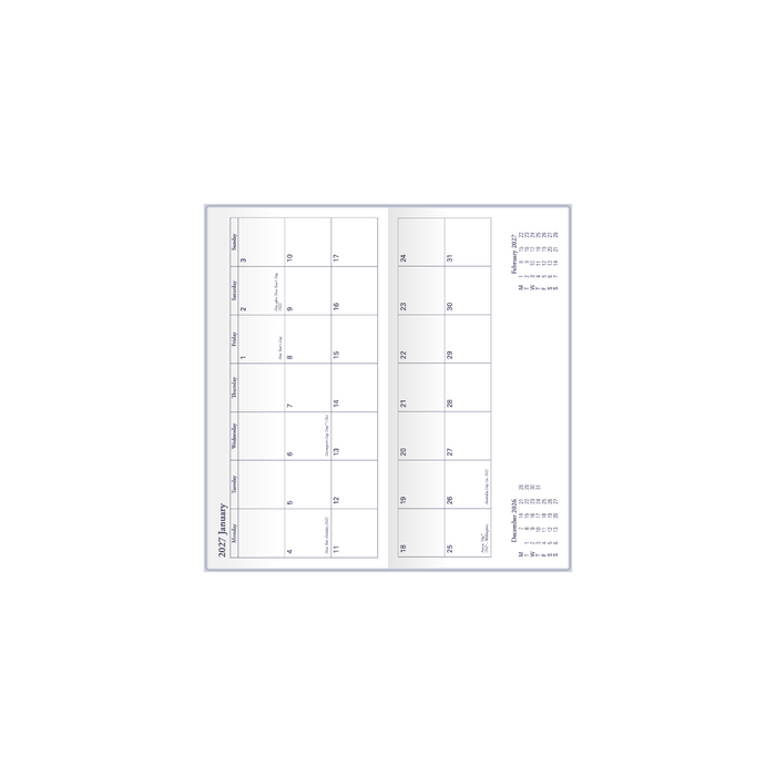 2027 Calendar Year Diary/Planner - 24 Month B6/7 Month to View Diary (Jan 2027 - Dec 2028) - Soft