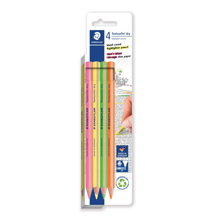 Dry Highlighter Textsurfer Pencils - Pack of 4