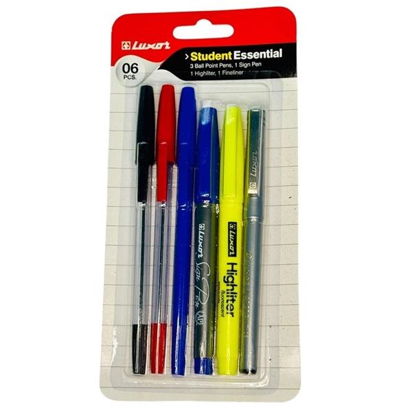 Luxor Student Essential – Pack of 6 Writing & Highlighting Set